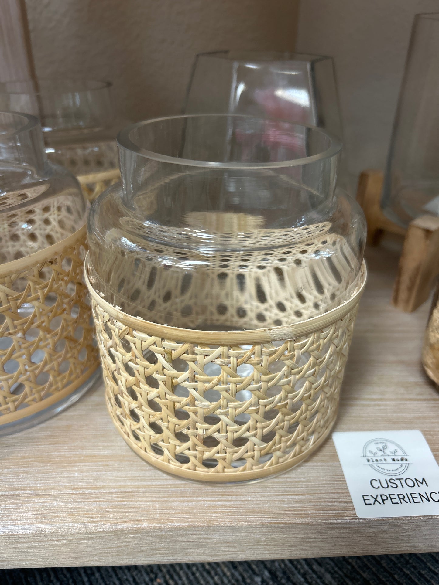 Rattan glass vessels