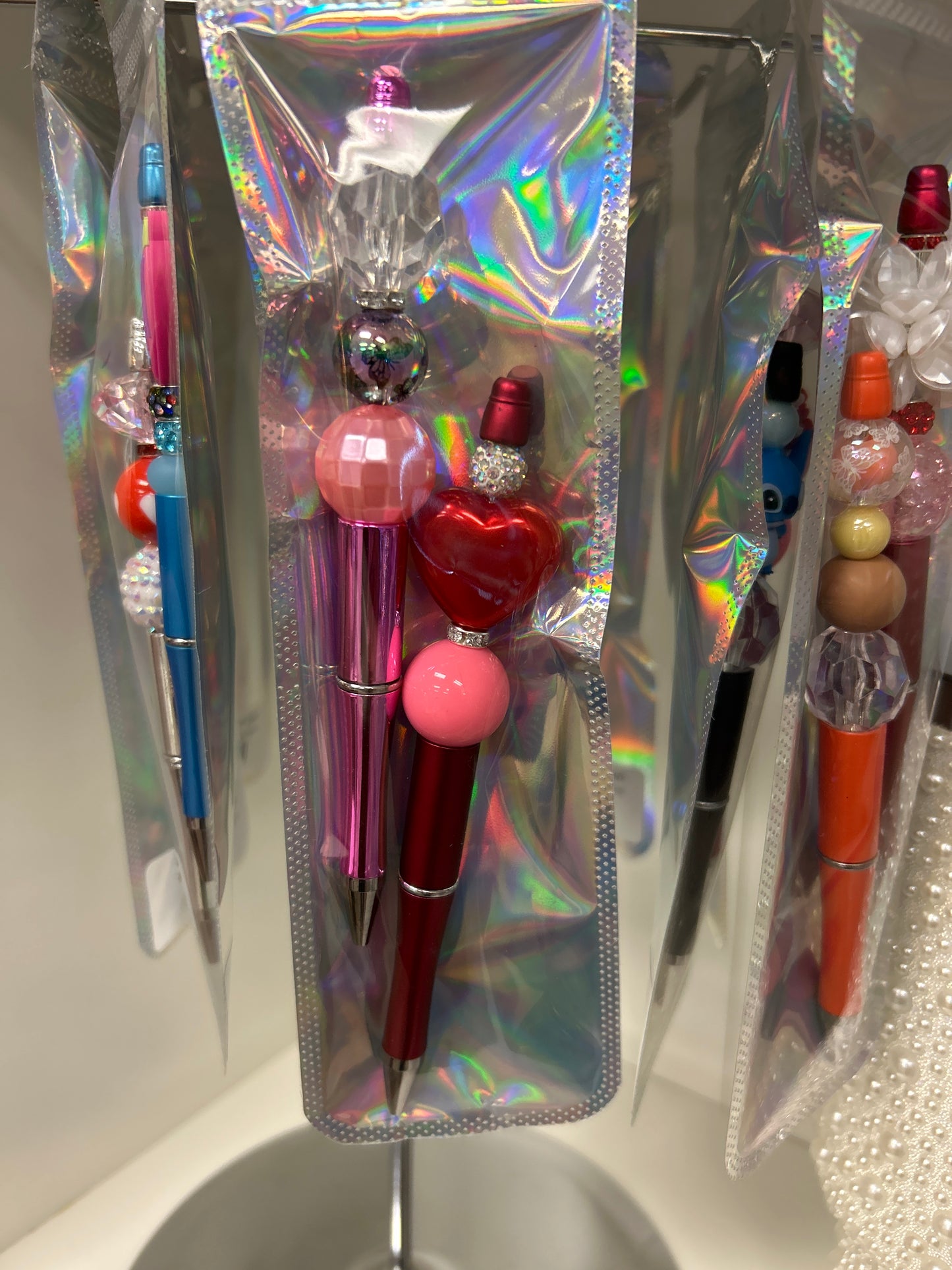 Beaded ballpoint pen