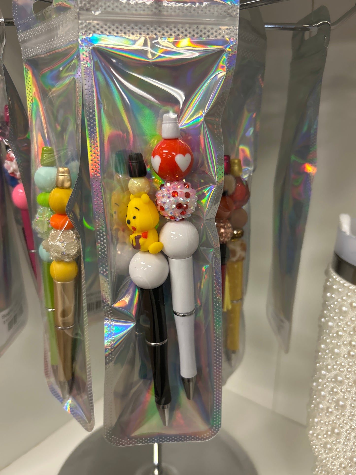 Beaded ballpoint pen