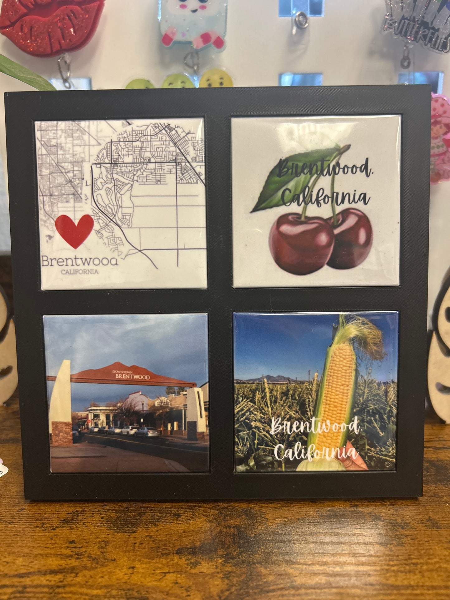 Town magnets w/ frame