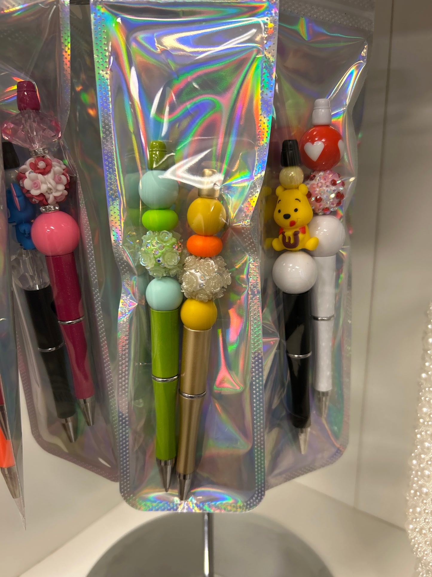 Beaded ballpoint pen