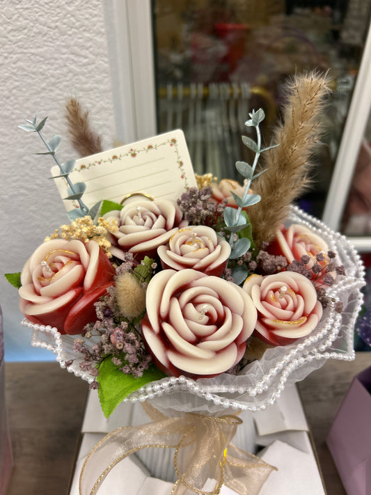 Large Box Flower Bouquet Candle