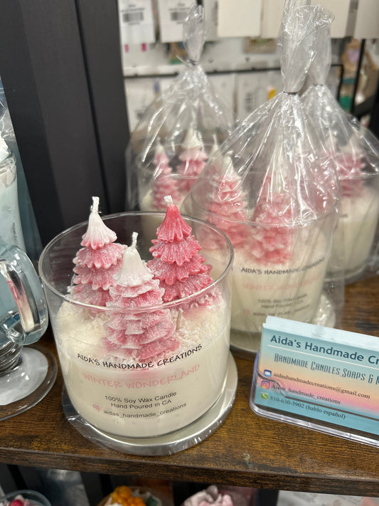 White Christmas candle