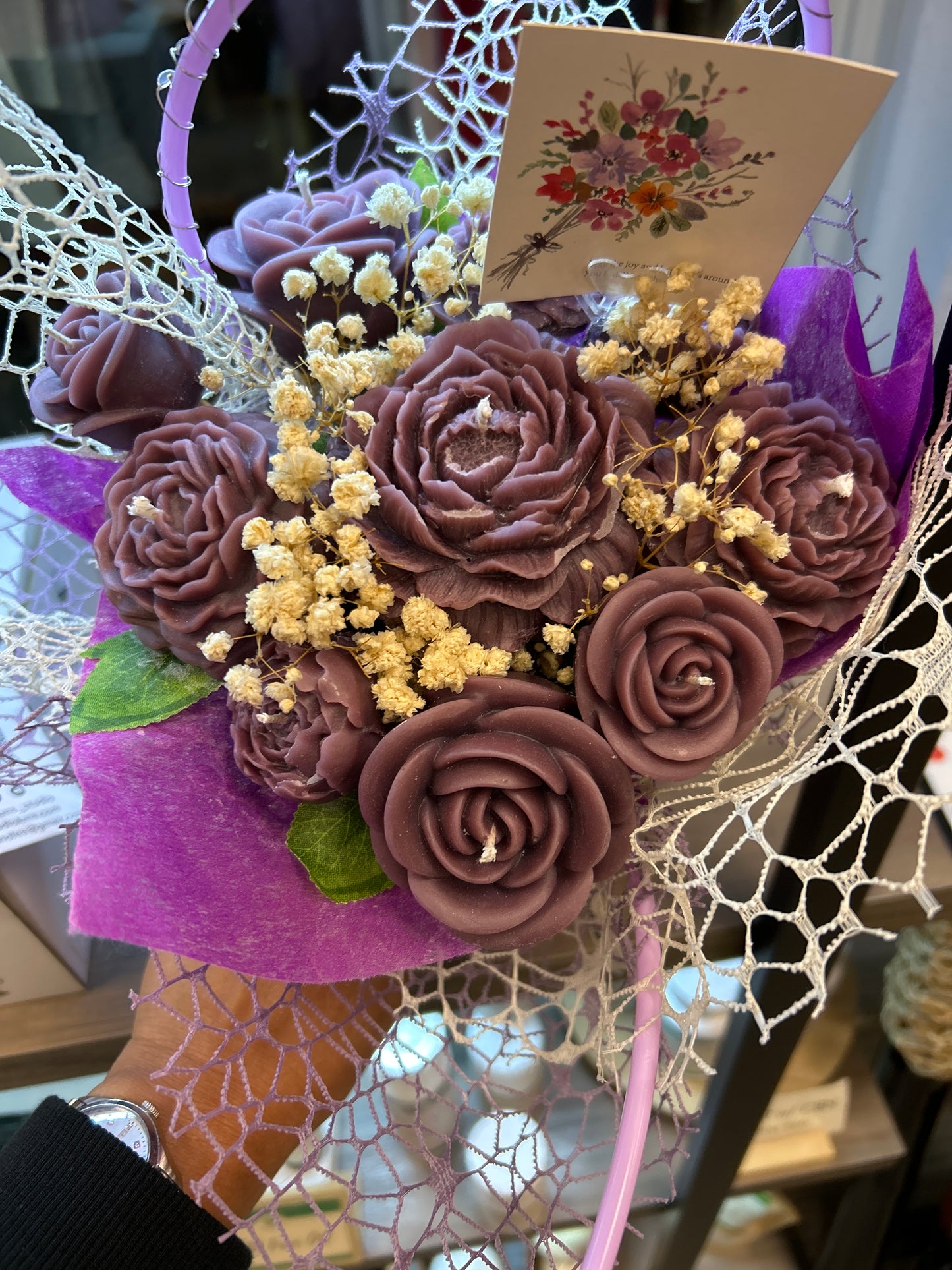 Medium 1 flower bouquet candles