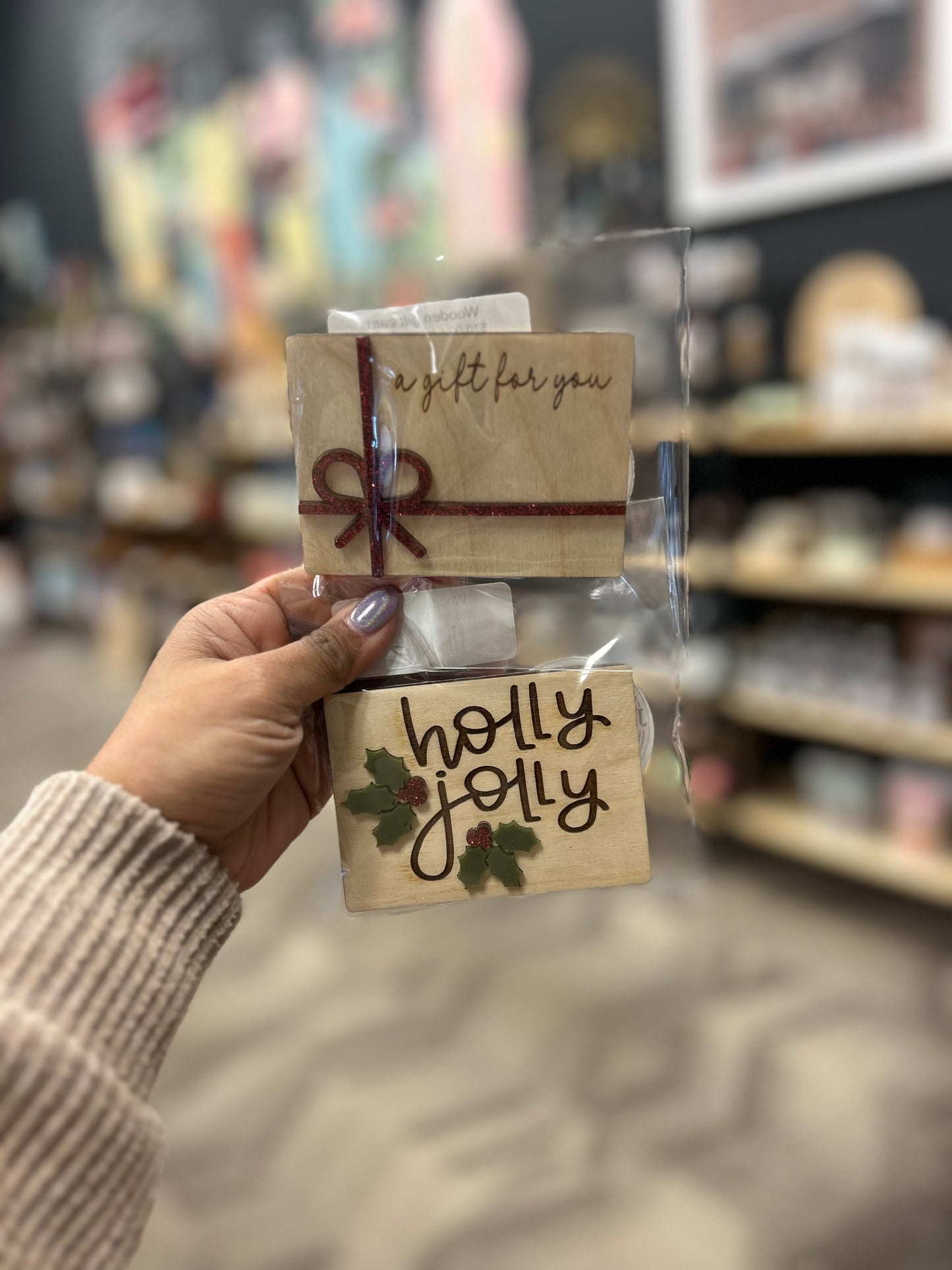 Wooden gift cards