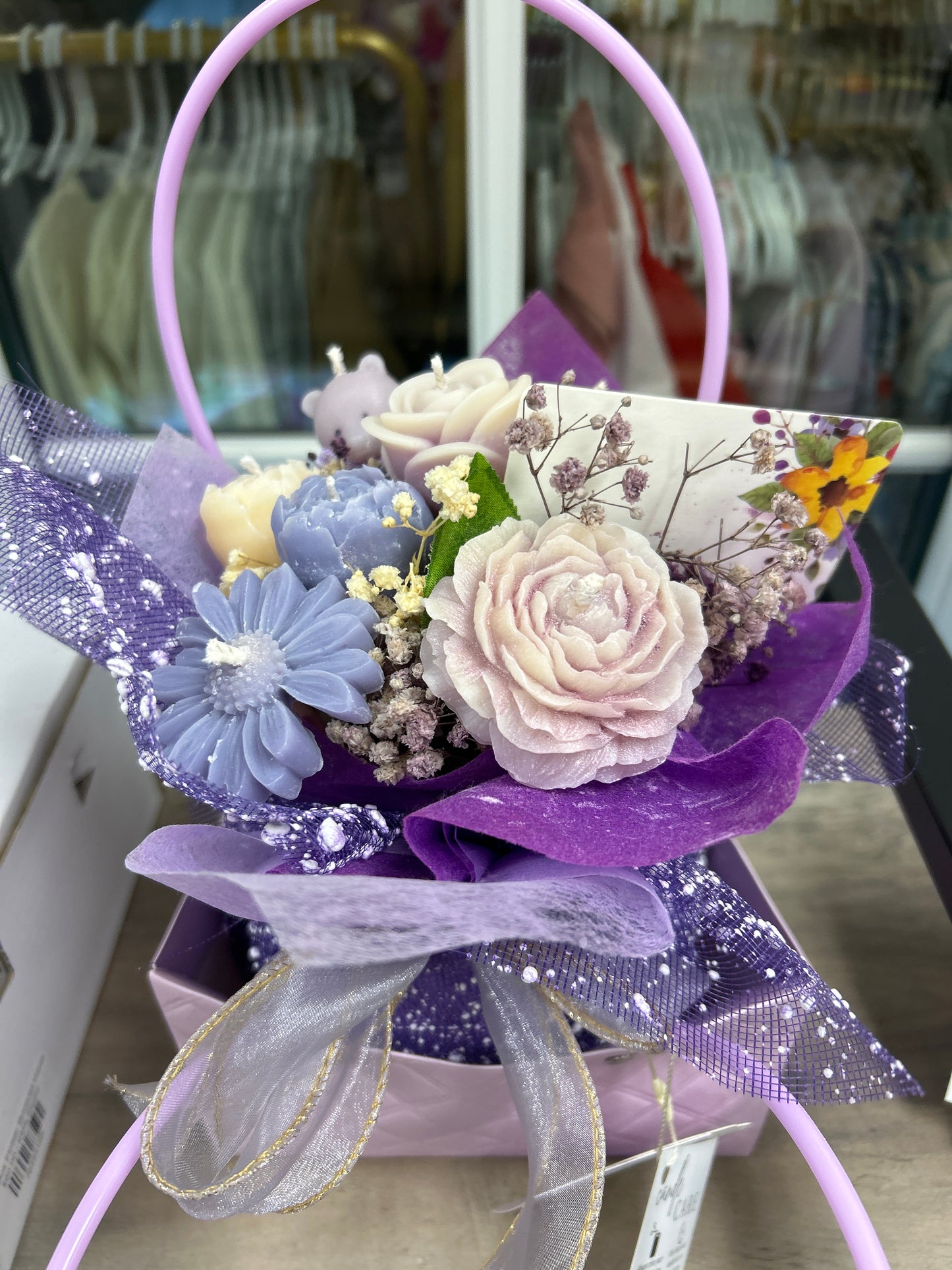 Medium 1 flower bouquet candles